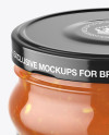 Clear Glass Sweet & Sour Sauce Jar Mockup