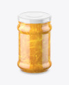 Clear Glass Orange Jam Jar Mockup