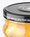 Clear Glass Orange Jam Jar Mockup