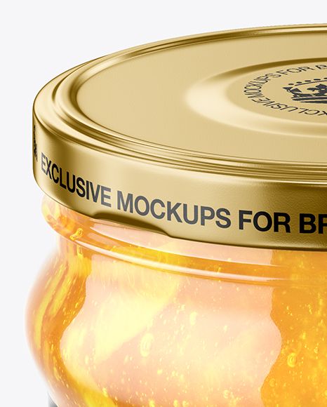 Clear Glass Orange Jam Jar Mockup