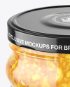 Clear Glass Orange Jam Jar Mockup Clear Glass Orange Jam Jar Mockup