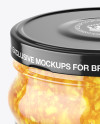 Clear Glass Orange Jam Jar Mockup