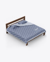 Double Bed with Cotton Linens Mockup