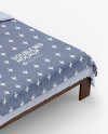 Double Bed with Cotton Linens Mockup