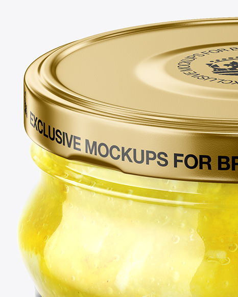 Clear Glass Lemon Jam Jar Mockup