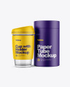 Cup with Holder & Matte Tube Mockup