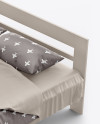 Double Bed with Silk Linens Mockup