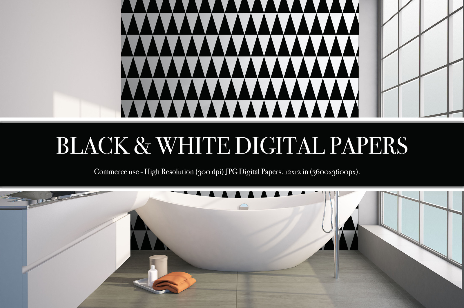 Black and White Digital Papers Black and White Digital Papers