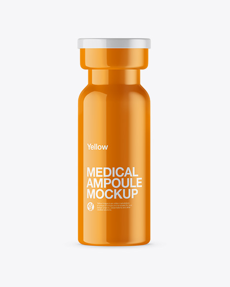 Glossy Medical Ampoule Mockup