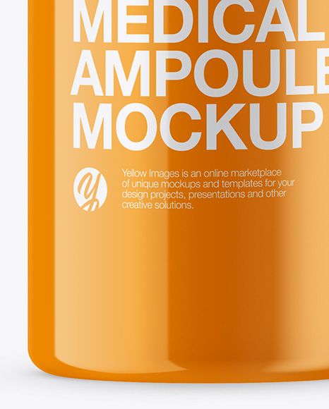 Glossy Medical Ampoule Mockup