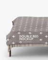 Double Bed with Silk Linens Mockup