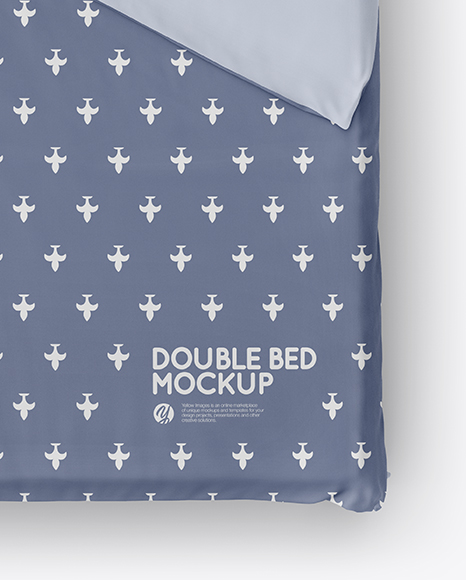 Double Bed with Cotton Linens Mockup