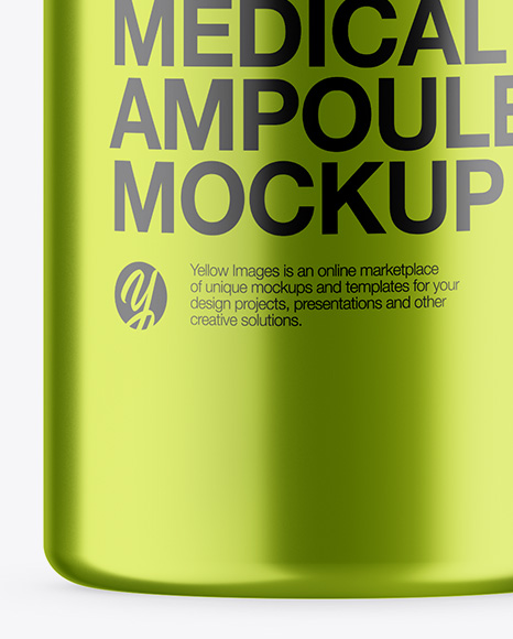 Metallic Medical Ampoule Mockup - Free Download Images High Quality PNG