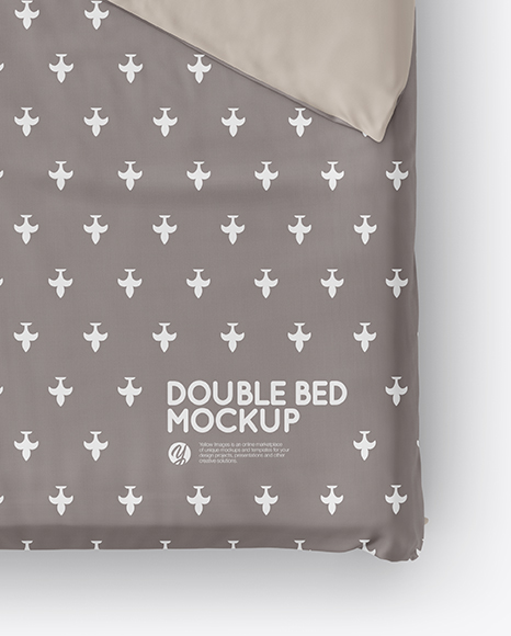 Double Bed with Silk Linens Mockup