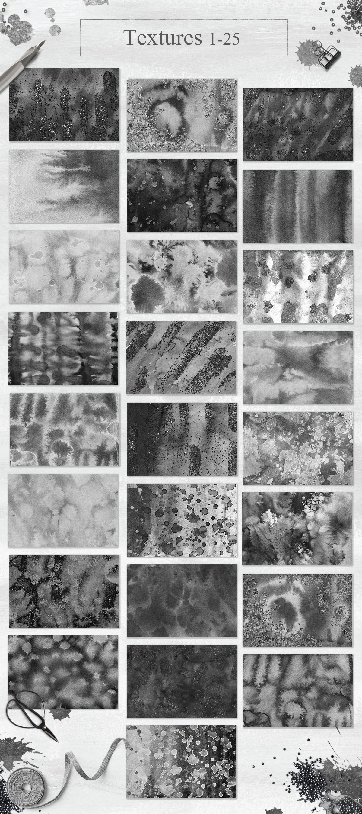 100 Luxury Black&Gold Ink Textures 100 Luxury Black&Gold Ink Textures