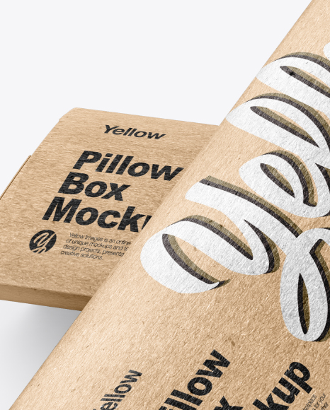 Two Kraft Paper Pillow Boxes Mockup