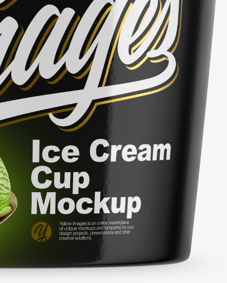 Glossy Ice Cream Cup Mockup