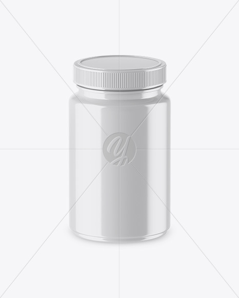 Glossy Plastic Jar Mockup