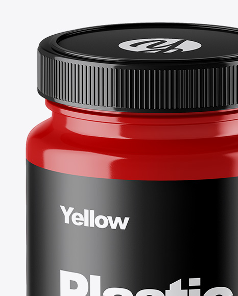 Glossy Plastic Jar Mockup