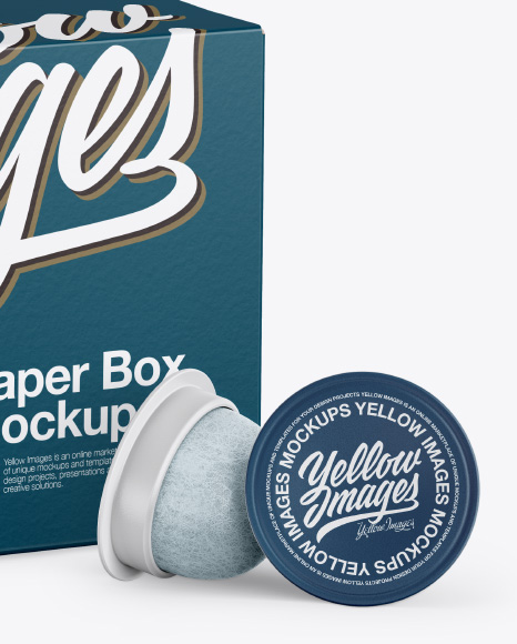 Paper Box with Coffee Capsules Mockup