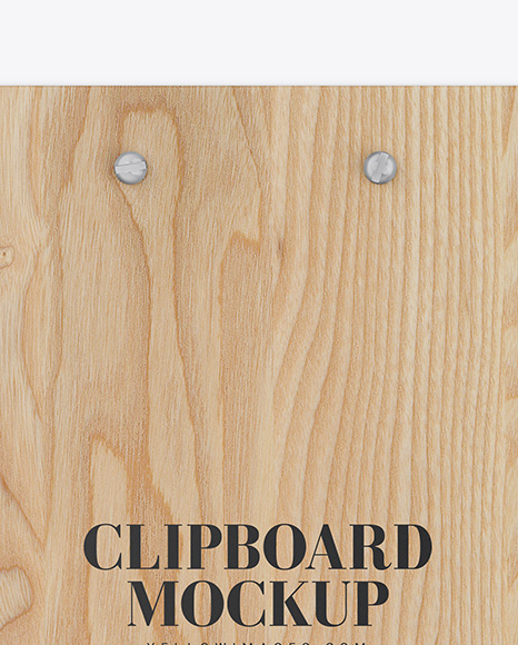 Wooden Clipboard With Leather Cover Mockup