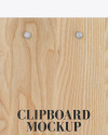 Wooden Clipboard With Leather Cover Mockup