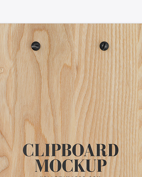 Wooden Clipboard With Leather Cover Mockup