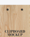 Wooden Clipboard With Leather Cover Mockup