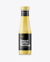 Clear Glass Bottle with Mustard Sauce Mockup