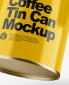 Two Glossy Coffee Tin Cans Mockup