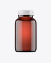 Empty Amber Glass Pills Bottle Mockup