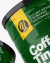 Two Glossy Coffee Tin Cans Mockup