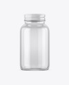 Empty Clear Glass Pills Bottle Mockup