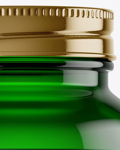 Empty Green Glass Pills Bottle Mockup