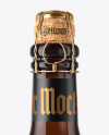 750ml Amber Craft Beer Bottle Mockup