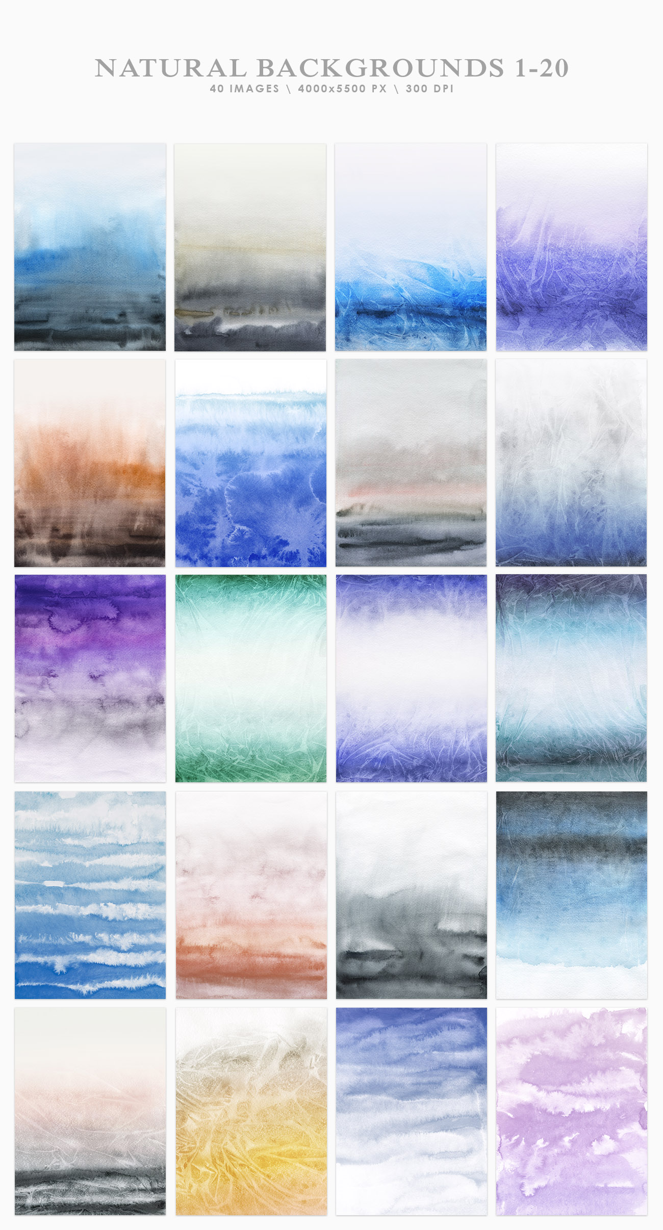 Natural Watercolor Ombre Backgrounds