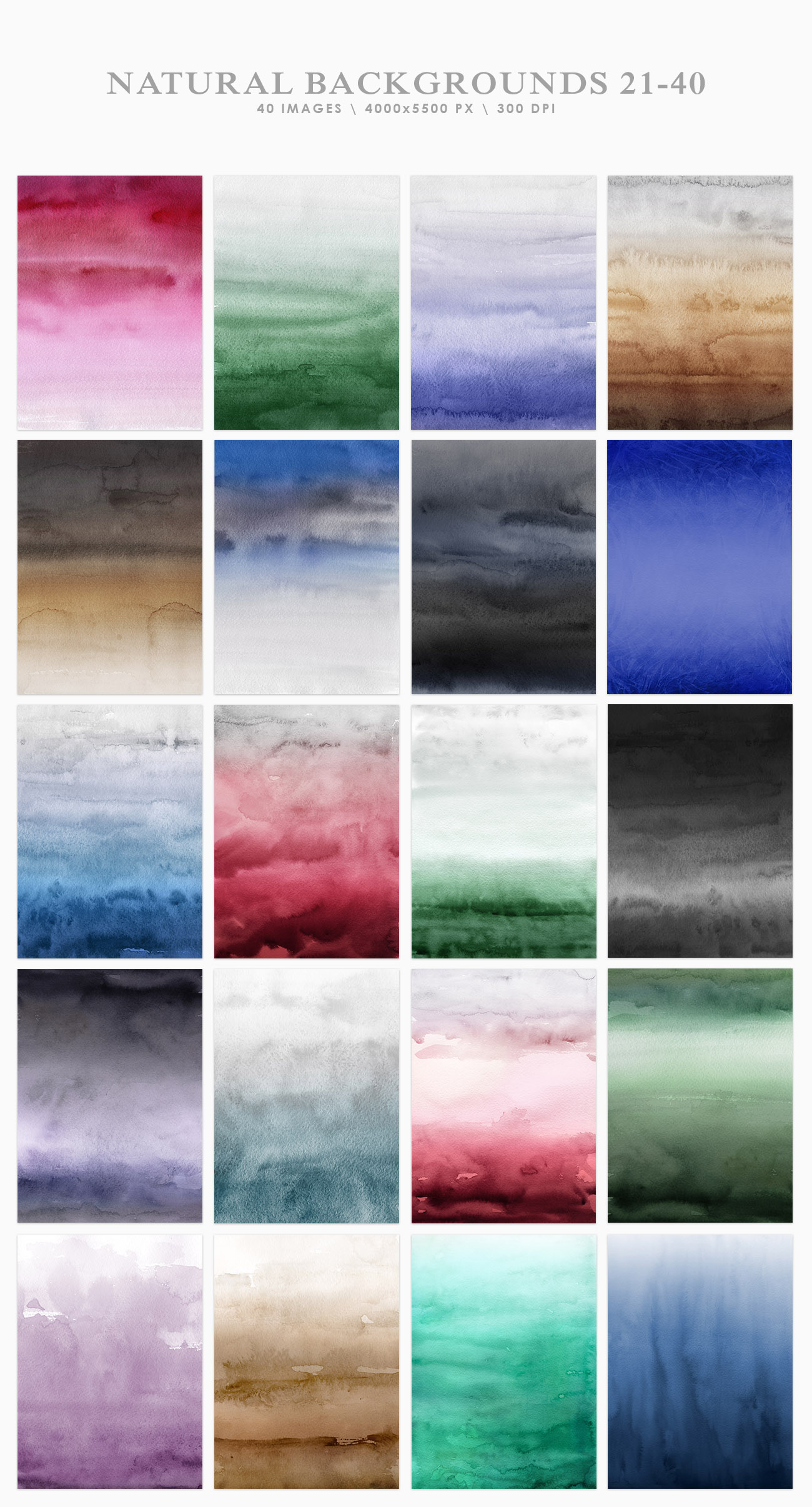 Natural Watercolor Ombre Backgrounds