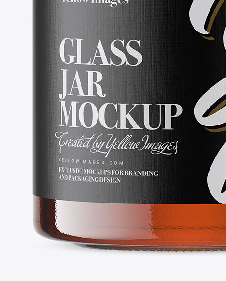 Glass Jar w/ Honey Mockup