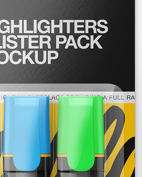 Blister Pack of 2 Highlighters Mockup