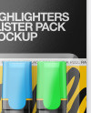 Blister Pack of 2 Highlighters Mockup