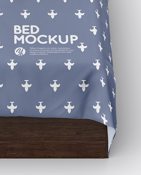 Bed with Cotton Linens Mockup