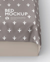 Bed with Silk Linens Mockup