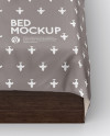 Bed with Silk Linens Mockup