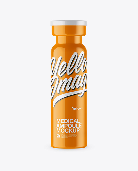 Glossy Medical Ampoule Mockup