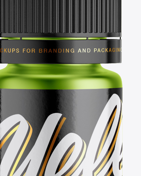 Matte Metallic Dropper Bottle Mockup