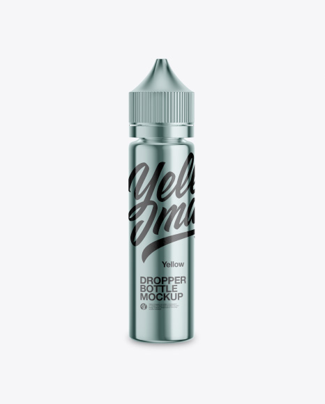 Glossy Metallic Dropper Bottle Mockup