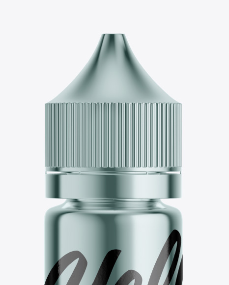 Glossy Metallic Dropper Bottle Mockup