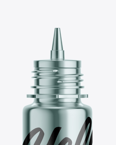 Glossy Metallic Dropper Bottle Mockup