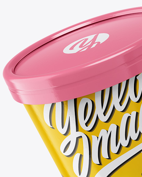 Two Glossy Ice Cream Cups Mockup