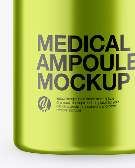 Metallic Medical Ampoule Mockup